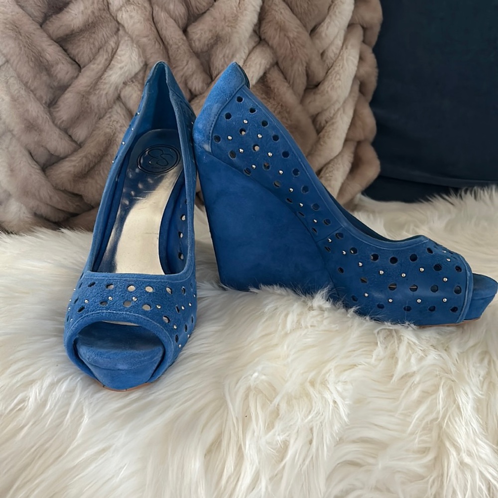 Jessica Simpson Cobalt Blue Kid Suede